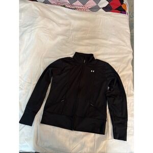 Under Armour Jacket Womens M Black Zip‎ Up Track Warm Up Activewear Lightweight